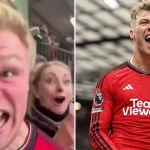 Sean Millis, parecido a Rasmus Hojlund, enloquece en Old Trafford mientras la estrella del Manchester United marca – Daily Star