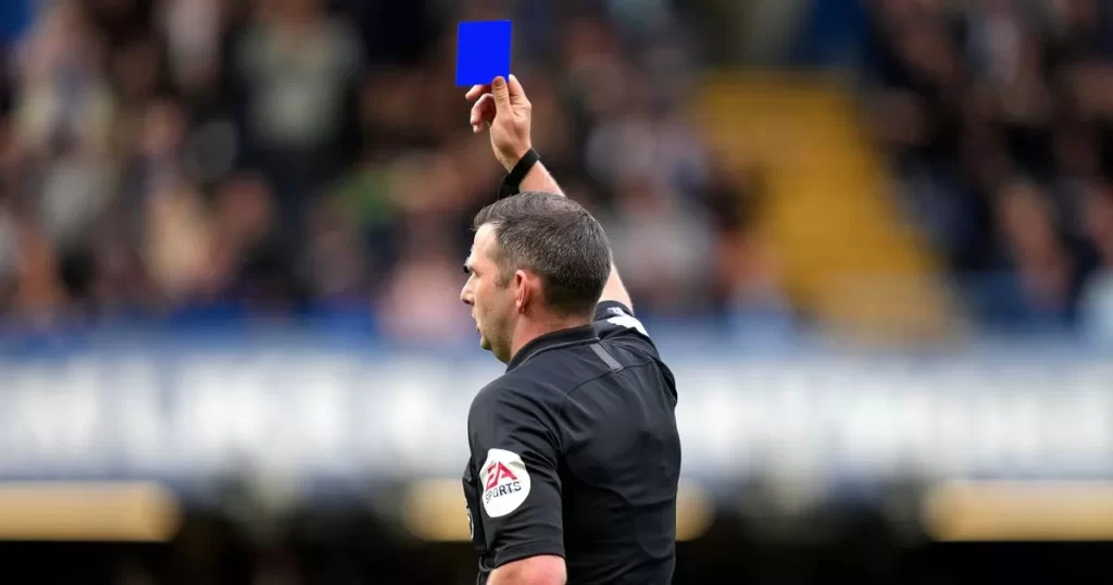 7 instances of outfield players going in goal as ‘blue card’ nonsense could become regular.