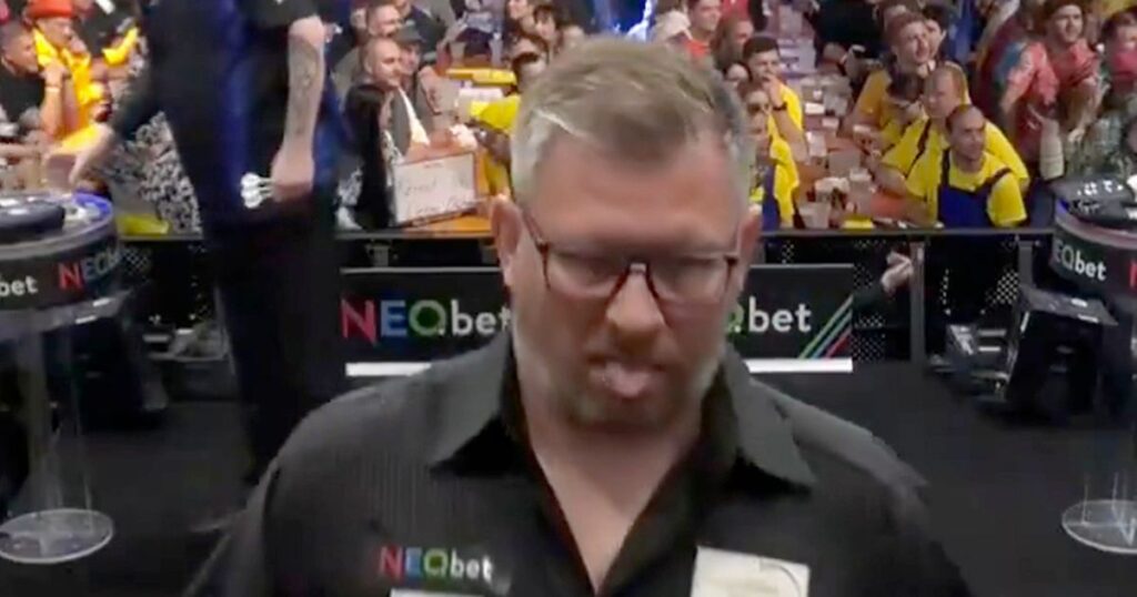 James Wade’s expression reveals his defeat to birthday celebrant Ritchie Edhouse on Euro Tour – Daily Star