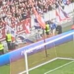 Lille fans attempt to invade the field to confront Aston Villa’s goalkeeper Emiliano Martinez – Daily Star