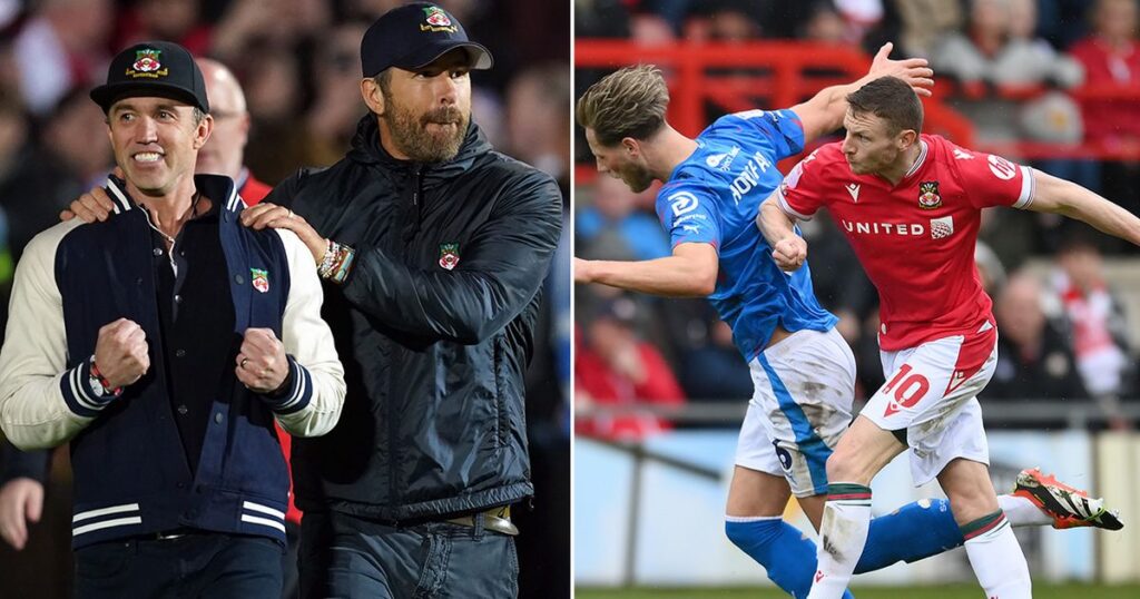 Wrexham FC, owned by Ryan Reynolds, display sportsmanship in final day match against League Two rivals.