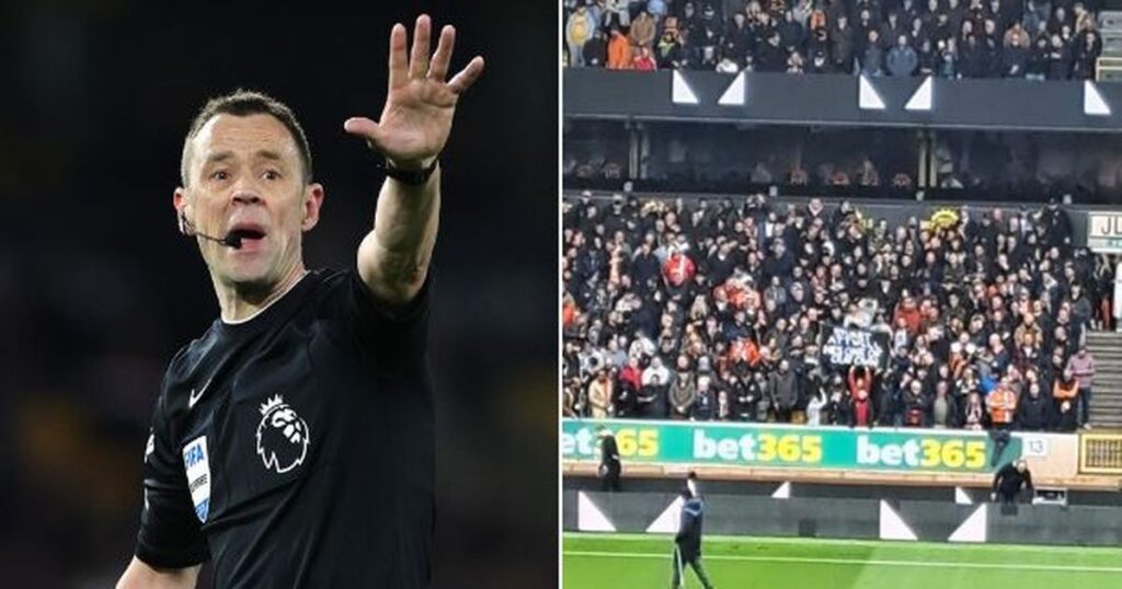 Luton supporter takes a brilliant dig at Nottingham Forest with Stuart Attwell sign at Wolves game