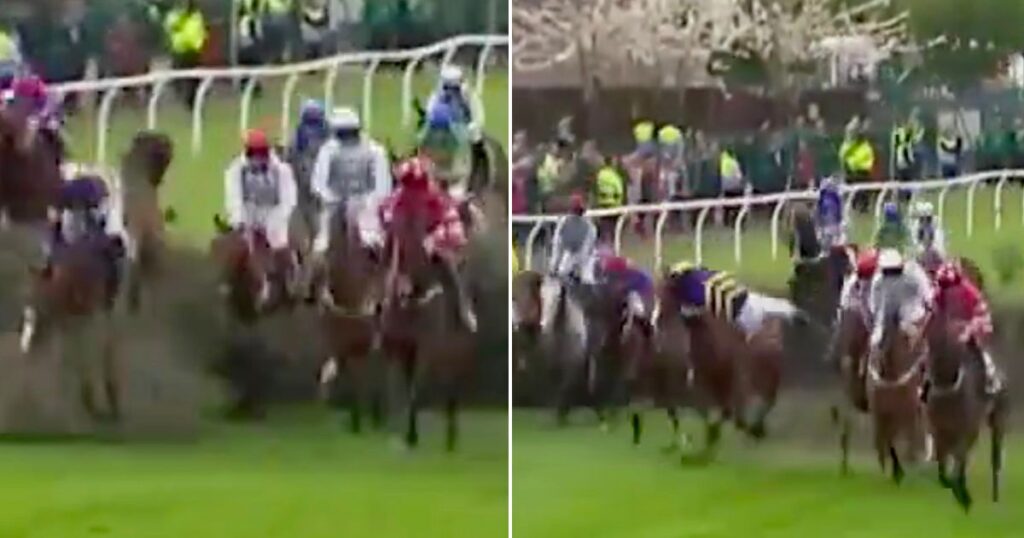 Champion Corach Rambler unseats rider at Grand National first fence in dramatic incident – Daily Star