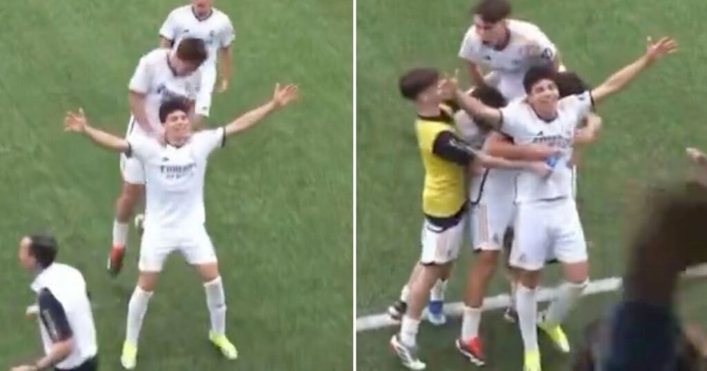 Real Madrid legend’s son imitates Jude Bellingham’s celebration after scoring winning goal for youth team