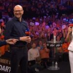 Darts fans adore Emma Paton as she is cheered every time she hosts on stage.