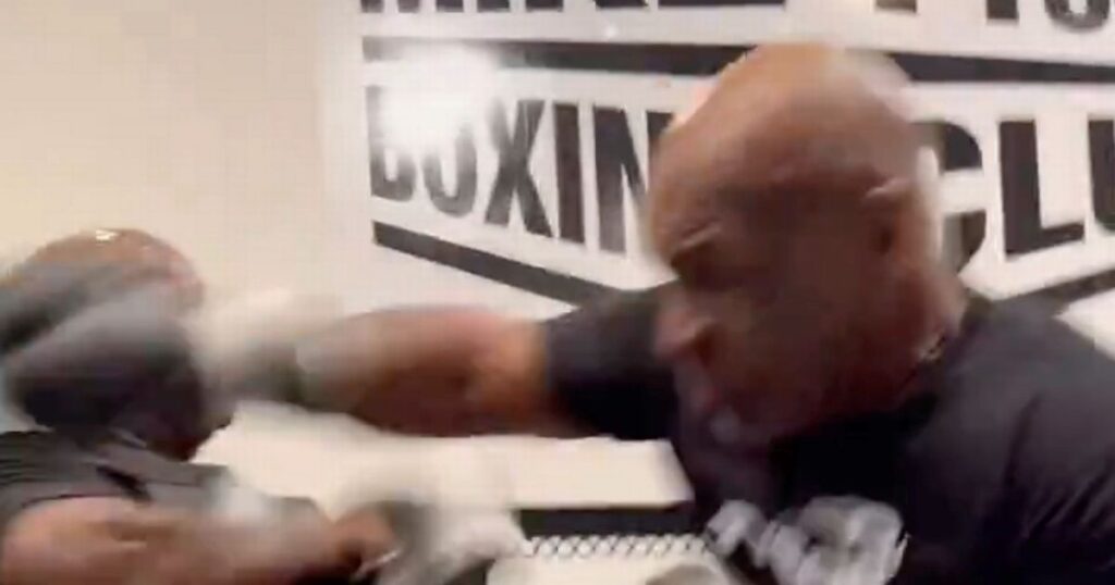 Mike Tyson Nearly Knocks Out His Own Coach with Intense Training Attack Before Jake Paul Fight.