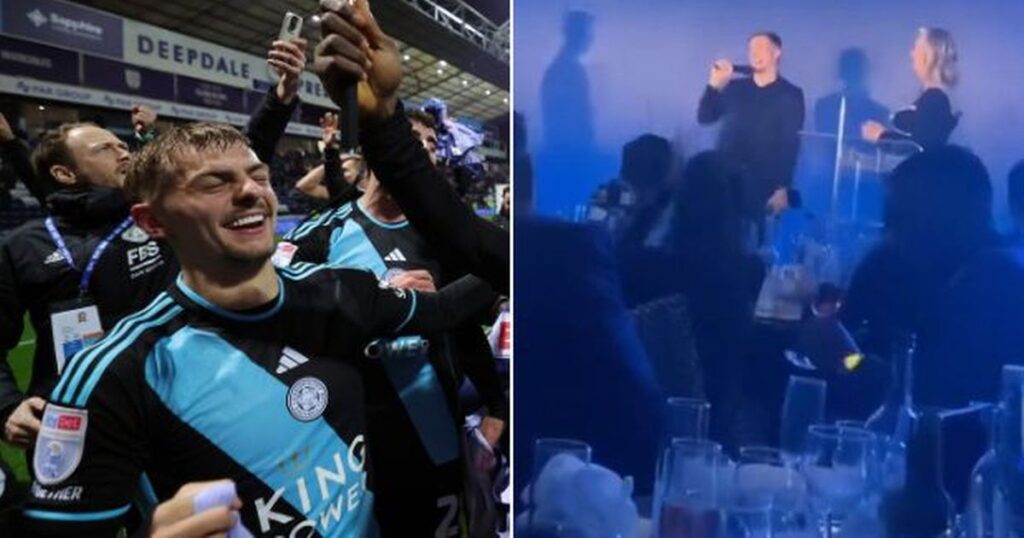 Leicester players tease Leeds with harsh song during end-of-season celebration after winning championship – Daily Star